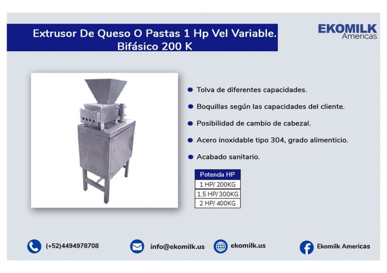 Extrusor de Queso o Pastas 1 HP